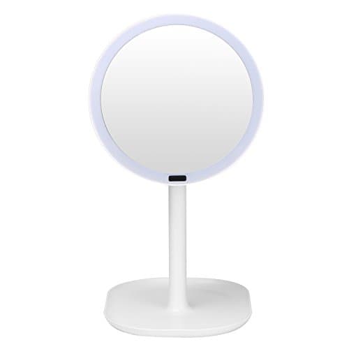 NEWQIBEAUTY Lighted Makeup Mirror Motion Sensor with 30 LED Lights,Rechargeable 360 Degree Rotation Infrared Induction 7X Magnifying Vanity Mirror