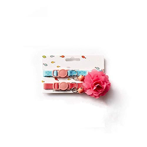 2Pcs Breakaway Personalized Cat Collars with Bell Adjustable Safety Buckle and Heavy-Duty Nylon Collar