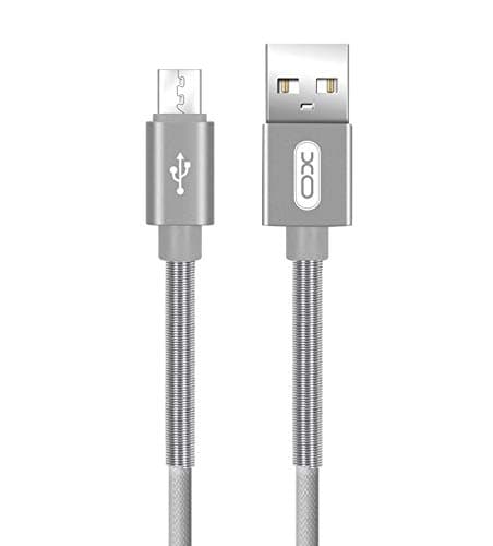 Unbreakable Braided Micro USB Charging Cable 2.4A Fast Charging Cable 1 Meter for Android Phones (Gray)