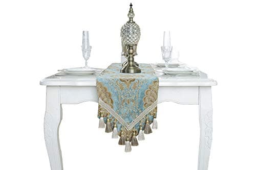 HomeyHo Dinner Table Runner Floral Table Runner for Party Long Table Runner for Rectangle Tables Runner Jacquard for Wedding Reception Table Runner Outdoor, 13 x 71 Inch