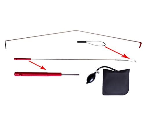 Experts Tools Car Lockout Stainless Steel H.E.R.O. Reach Tool Kit - long reach tool, button grabber and air wedge roadside emergency automotive lockout kit