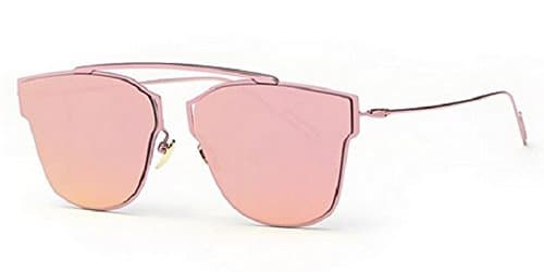 AEVOGUE Women's Sunglasses Metal Frame Reflective Coating Mirror Flat Panel Lens Brand Designer Sun Glasses