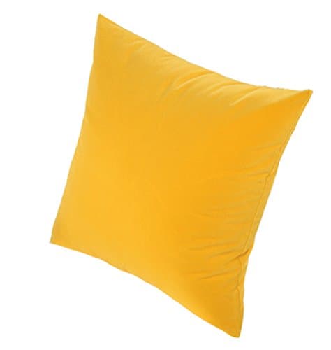 Honeya Yellow Solid Color Flocking Velvet 100% Polyester Throw Pillow Covers Decor Cushion Slipcovers Square 19x19 Inch