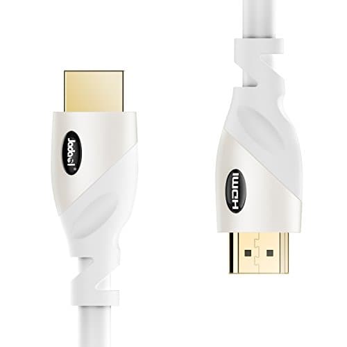 HDMI Cable - Ultra High Speed 18Gbps - HDMI 2.0b Ready - 26AWG Video 4K UHD 2160p HD 1080p 3D - Audio Return & Ethernet with Gold Plated Connectors for TV Xbox PlayStation PS3 PS4 (15 Ft, White)