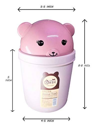 Tallin Mini Desktop Trash Bin Can Holder Dustbin with Lid Rubbish Storage for Home, Office, Car, Potable(5.5 x 8.8 Inch_Multicolor)