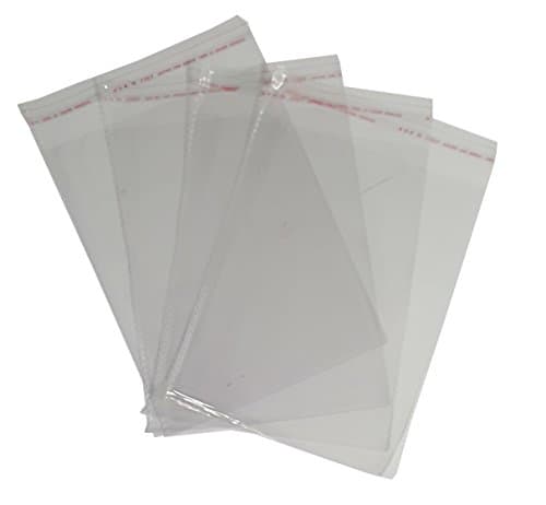 100 Pack 8 X 10" Lightweight .3 ML Cello / Cellophane Bags Clear Self-Sealing Gift Packaging Budget