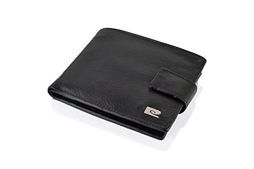 Pierre Cardin Black Leather Wallet 4.5" Multi Pockets