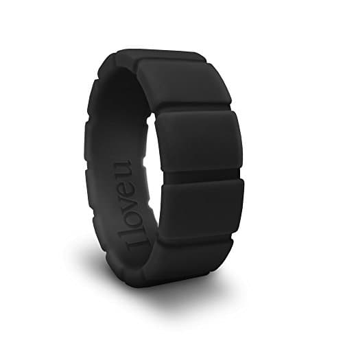 Simple Flat Silicone Wedding Ring for Men Engraved Inside I love u Ship in the USA