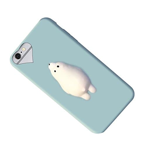 Squishy Cat iPhone 6/6s/6 Plus /7/7 Plus Case, 3D Cute Soft Silicone Cartoon Squishy Cute Cat Healing Stress Reduce Relieve Ball Phone Cover (H iPhone7 Plus)