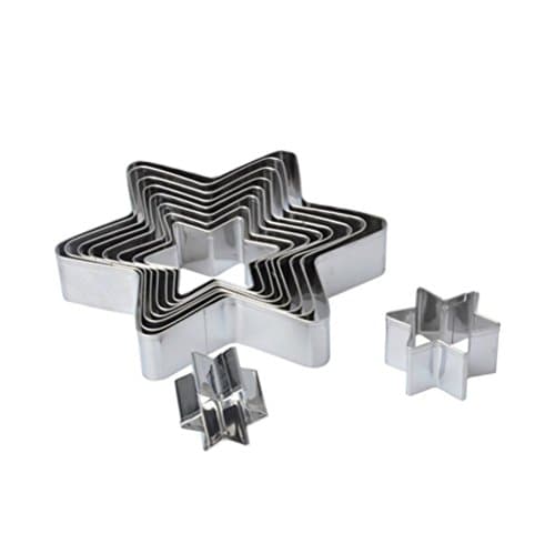 Star Cookie Cutters -Cattrees 10 PCS Star Shaped Cookie Cutters Set Stainless Steel Biscuit Cutters Set,Donut Cookie Cutter Set, Nest Star Shaped Fruit Cutter Set, Sandwich Cutter Set