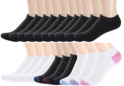 Women`s Athletic Cushioned No Show Socks Training Workout Tab Liner Sock 6/10/12/20 pairs