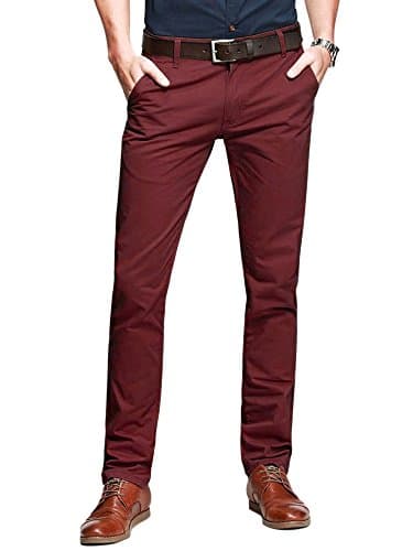 Men's Slim Tapered Flat Front Casual Pants