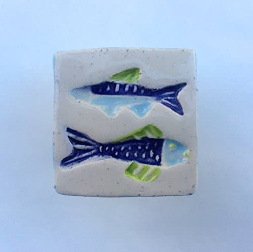 Swimming Fish Knob, Handmade Fish Knob, Fish Drawer Pulls, Fish Knobs, Ceramic Fish Knob