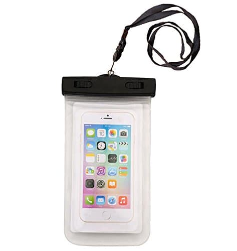 Waterproof Case.KINGBEST Universal Waterproof Case Bag Touch Responsive Transparent Windows,Watertight Sealed System for iPhone Series and Other Smartphone for Boating/Hiking/Swimming/Diving (White)