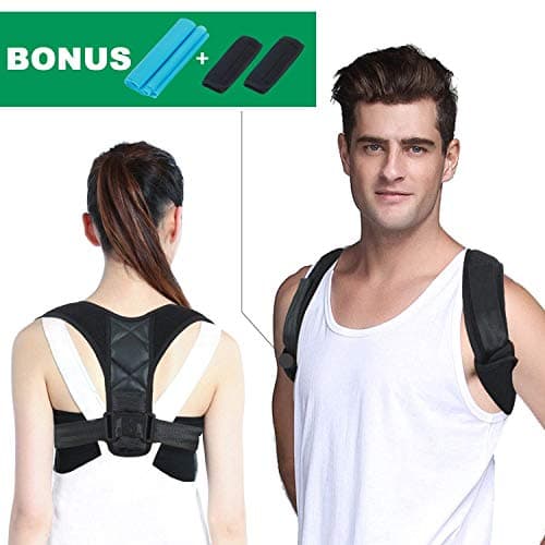Posture Corrector Support for Man and Women, Effective and Comfortable Adjustable Back Corrector Brace, Clavicle Cervical Wearable Support for Upper Back. Shoulder & Neck Pain Relief