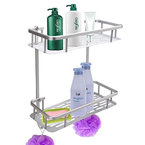 Flagup 2 Layers Shower Caddy Shelf Bathroom Wall Corner Rack Storage Organizer Rustproof Shelving Unit for Bathroom Kitchen