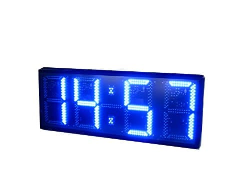 AZOOU Large 12" 4 Digits LED Clock Support Countdown/up Timer in Minutes Seconds IR Remote Control Blue Color