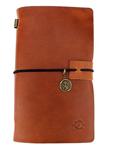 Leather Journal Writing Notebook - Antique Handmade Leather Bound Daily Notepad For Men &amp; Women Unlined Paper Medium 8 x 5 Inches, Perfect Gift for Art Sketchbook, Travel Diary &amp; Notebooks to Write in