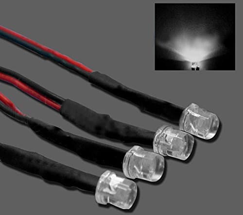 20pcs x 5mm white flat top pre-wired led flat top white pre-wired led 20cm 12V