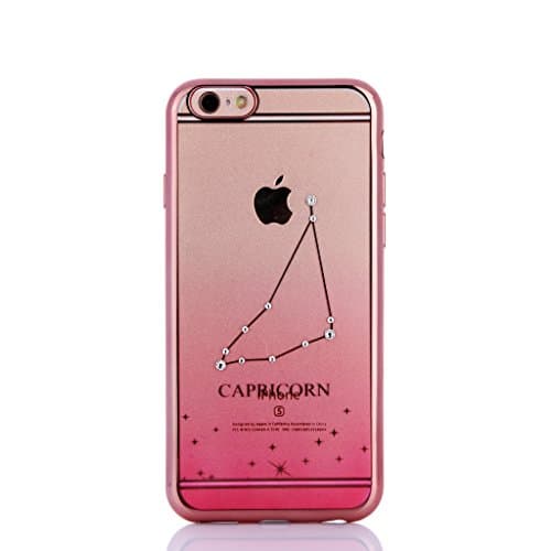 Cell Phone Case for iPhone 6/ 6S, AiBOUSA® [12 constellation] Capricorn Style Super Soft Plating of Radium Transparent Pink Gradation Crystal