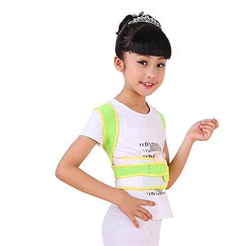 JZLV Children Back Correct Belt Adjustable Shoulder Support Belt Durable & Flexible Back Posture Correct Belt Green , s