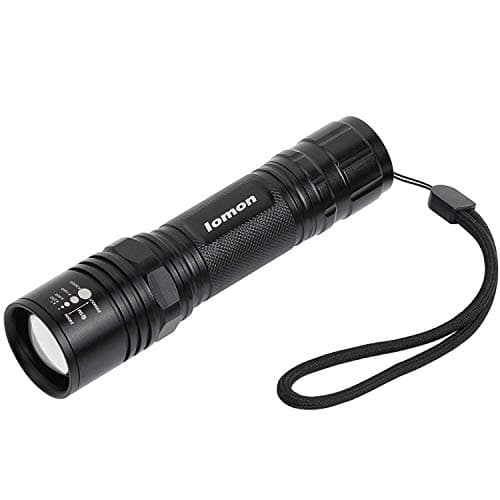 Vomercy Ultra Bright Tactical Flashlight, Portable Handheld LED Flashlight, 5 Light Modes, IP55 Water-Resistant, Mini Zoomable Rechargeable Flashlights for Camping and Hiking, Black