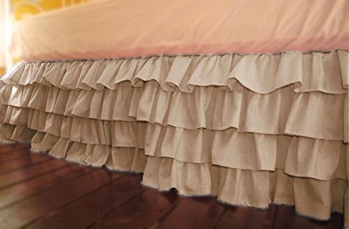 Fab Linens New Collection 500 Thread Count 1 Peice 16" Drop Length Multiruffle Ruffle Bed Skirt in Solid Taupe Full Size 100% Cotton
