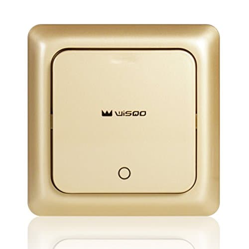 WisQo Wireless Light Switch Kit. Works With WisQo Receiver. Add a Switch for Your Light Easily. Avoid Chasing Wires into Walls. Save Cost and Time. Gold.