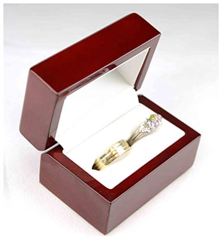 Cherry Wood Double Ring Jewelry Gift Box