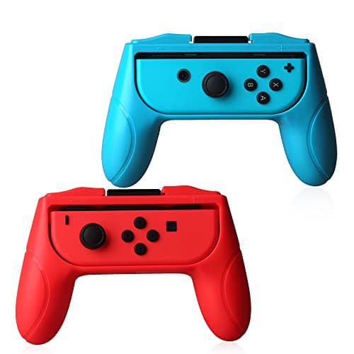 VSEER Joy-Con Hand-Grips for Nintendo Switch, Nintendo Switch Joy-con Wear-Resistant Handle Grip (Red and Blue, Set of 2)