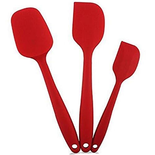 3 pcs/set Non Stick Flexible Silicone Spatulas 2 silicone Spatulas and 1 Spoon Spatula