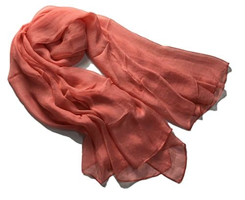 Julitrip Silk Feeling Large Classics Solid Color Scarf (Watermelon Red)