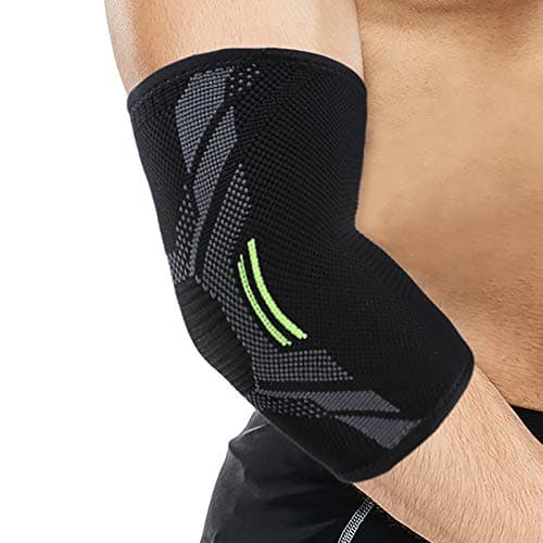 Elbow Support Sleeve [Single] - Compression Sleeve Support for Tendonitis, Tennis Elbow and Golfers Elbow - Reduce Elbow Pain from Arthritis, Gym Workouts for Adult Men and Women (Medium)