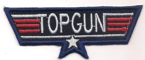 TOP GUN (80's action movie logo patch) 10.2x3.2 Cm Iron on Patch / Embroidered Patch This Appliques Are Great for T-shirt, Hat, Jean ,Jacket, Backpacks.