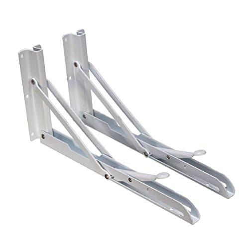 2pcs White Metal Triangle Folding Shelf Bracket Support Wall Bracket by TOPODO