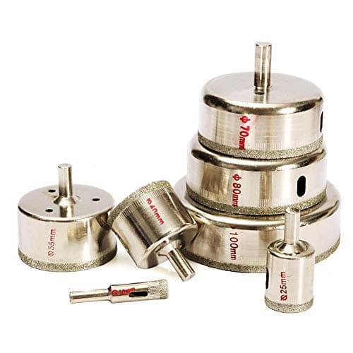 Tile Hole Cutter Set, Hole Saw Drill Bits Tools Set for Glass, Ceramics, Porcelain, Tile,10-100mm(Pack of 7)