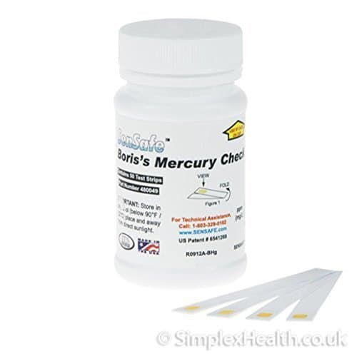 Sensafe Boris Mercury Drinking Water Test Strips / Kit - Home Test Mercury Levels Toxicity Poisoning with High Sensitivity (50 Strips) EXPIRY 01 / 2017 by Sensafe