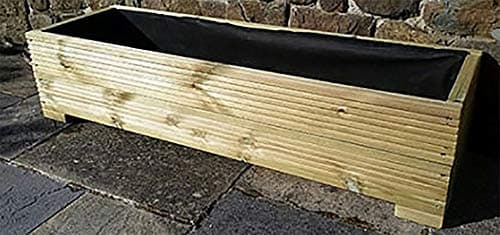 Devonshire Wood Handmade Decking Flower Herb Vegetable Trough/Planter with liner - 100 x 33 high x 35cm wide