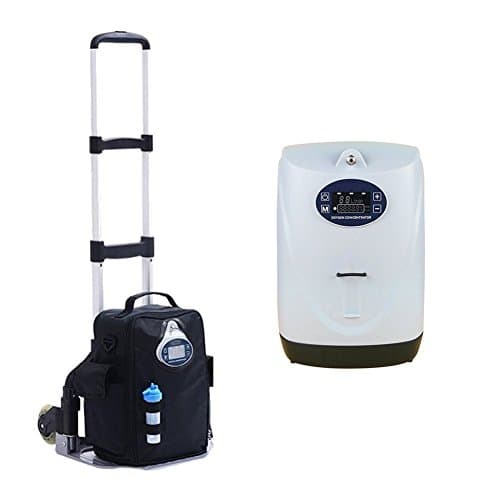 Portable Oxygen Concentrator Generator, Full Intelligent Air Purifier Oxygen Making Machine for Car, Home, Outdoor Traveling (Battery Trolley Carry bag Include)