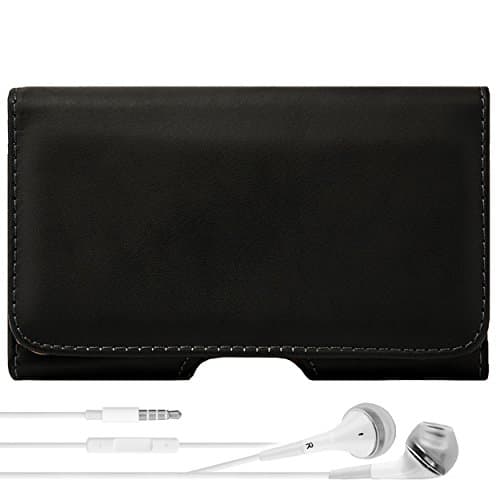 iPhone 7 Plus Case Vegan Nylon Hip Leather Holster, Protective Tough Horizontal Hip Pouch [CEL331] + VG Headphones