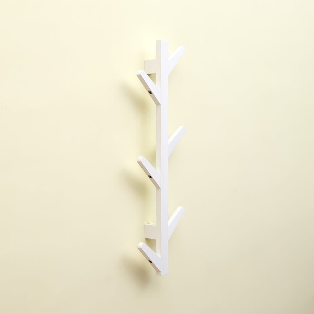 LOFTfan Wall Coat Racks Creative Solid Wood Coat Rack/Wall Hanging, Wall Hook Living Room Hanger wall mounted coat rack with hooks (Color : White, Size : 78cm)