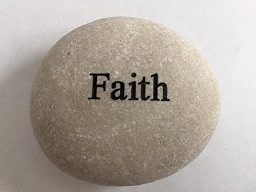 Faith Engraved Stone River Rock- 2" Cream