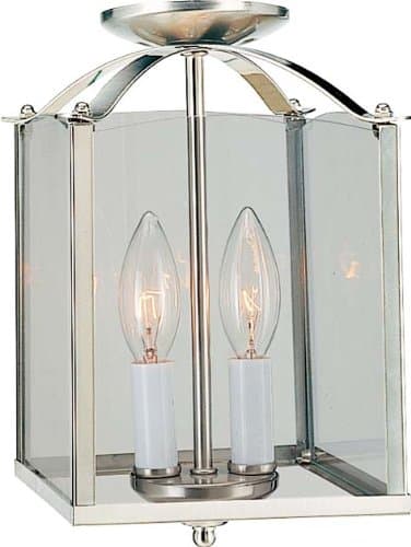 Volume Lighting V5002-33 2-Light Pendant or Semi-Flush Ceiling Mount, Brushed Nickel