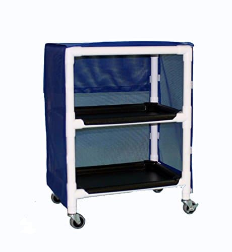 Care Products 635E-RB E-Line Thin 2-Shelf Linen Cart with 20" x 25" Shelves & Cover, 36.5" Height, 20" Wide, 27" Length, PVC