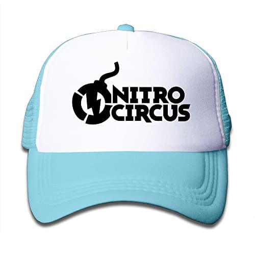 Macthy Nitro Circus Logo Boy's Mesh Snapback Hat Cap SkyBlue