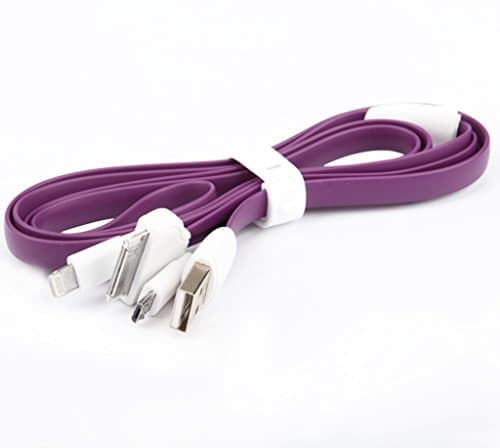 Colorful 3in1 Micro USB Lightning Flat Silicone Charging Cable 16 Inches Compatible With Samsung Galaxy And All Micro USB Devices Apple iPhone Lightning 5 5s 6 Plus iPad iPod eca24-2