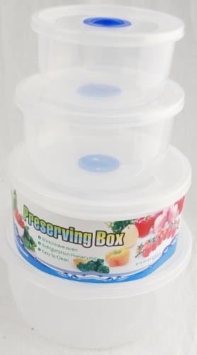 Round Food Saver Storage Container Set - 4 Piece Set With Covers