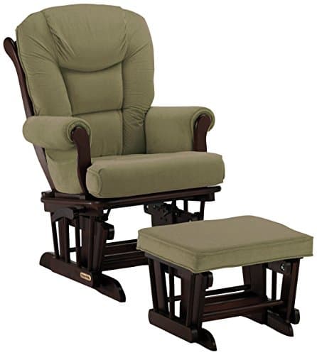 Shermag Combo Glider with Lock/Ottoman, Espresso/Harrison Basil