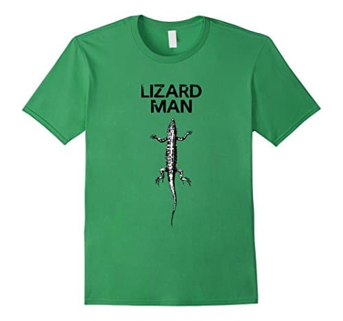 Mens Lizard Man T-Shirt Small Grass