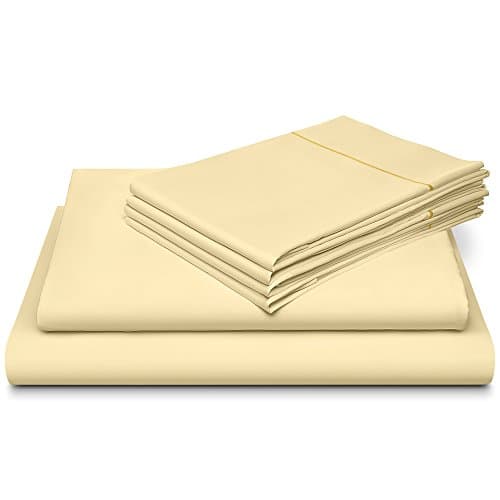 800 Thread Count 100% Cotton Sheet Set With BONUS Pillowcases, Soft Sateen Weave,King Sheets, With Marrow HEM, 6-Piece King Sheet Sets, Deep Pockets,Hotel Collection,, Ivory by Dream Castle Linens